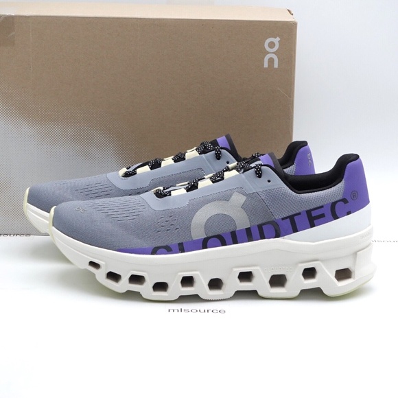 NEW On Cloudmonster Running Shoes 61-97787 Mist/Blueberry